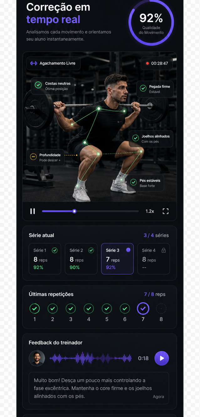 Correção de forma em tempo real
